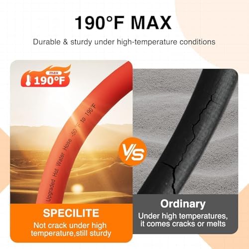 SPECILITE 1" x 10FT Hot/Cold Short Leader Garden Water Hose, -50℉-190℉ - Image 4