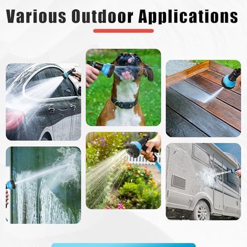 AUTOMAN Recoil Garden Hose 50 ft, EVA Curly Water Hose with Brass Connectors, Coil Garden Water Hose,Includes 7-Pattern Function Sprayer,Retractable,Corrosion Resistant Garden Coil Hose - Image 7
