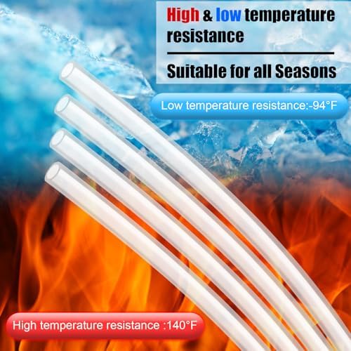 Nuanchu 100ft Polyethylene Tubing, 3/8" Od, 1/4" ID, 0.062" Wall Polyethylene Tubing Food Grade White Translucent Hose for Beverage Pump, Homebrew, Brewing - Image 4
