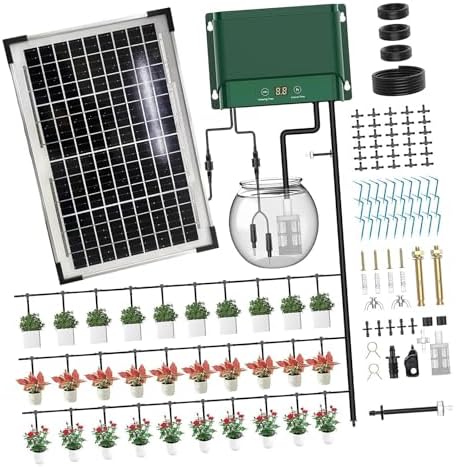 Sun Powered Automatic Drip Watering with 50 Emitters for Garden Bushes and Outdoor Cultivation Solar Automatic Plant Watering - Image 4