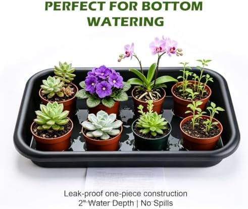 5 Pack Plant Potting Tray- Multifunctional Garden Tidy Tray, 17"x12", Black - Image 6
