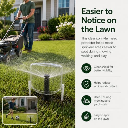 4 Pcs Clear PC Sprinkler Splash Guard 10.62 in Soil Stakes - Image 4