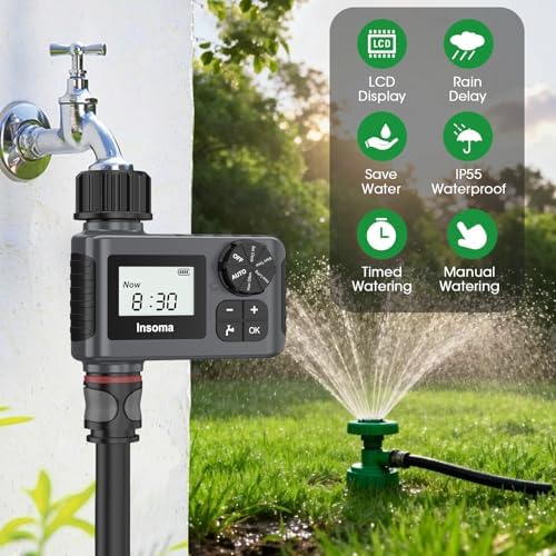 Water Timer, Digital Irrigation Controller System with Rain Delay/Manual Mode/Automatic, Programmable Hose Timers for Outdoor Garden Yard Lawn - Image 2