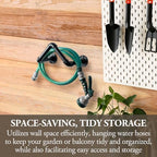 MyGift Black Metal Pipe Garden Hose Holder, Wall Mounted Hose Rack - Image 4