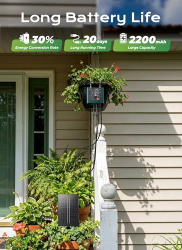 Solar Drip Irrigation System with USB Charging, Indoor Outdoor Plant Watering Devices for 15 Potted Plants, Automatic Watering System IP44 Waterproof 2200mAh for Garden Farm Greenhouse(Green) - Image 3