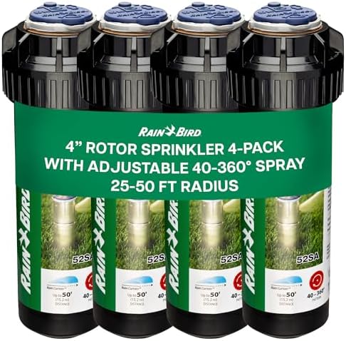 Rain Bird 52SA Premium Gear Drive Rotor Sprinkler Head 4 in Pop Up, 4 Pack by RainBird