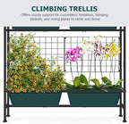 OYEAL Raised Garden Bed with Legs & & Trellis 32" Tall Vertical Herb Garden Planter Indoor Outdoor Elevated Flower Beds for Gardening, Vegetables, Herbs, Patio, Balcony, Backyard, Green - Image 4