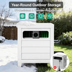 Metal Garden Hose Reel Box, Heavy Duty 150Ft 5/8" Large Capacity Hose Storage Deck Box with Hose Guide, 6Ft Leader Hose, Leak-Proof Aluminum Water Connection, Manual Crank Handle Easy Essemble (White) - Image 6