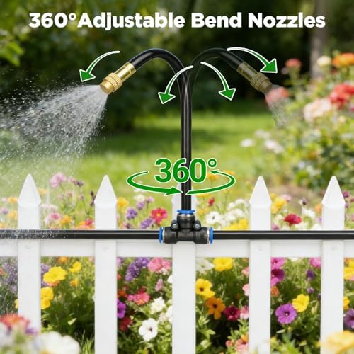 DEMORA 50FT Automatic Drip Irrigation Kit, Bendable Watering Hose with Multi Sprinkler Heads, Misting System for Garden Yard Outdoor Plants Greenhouse - Image 2