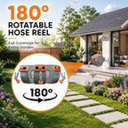 Retractable Garden Hose Reel,Heavy Duty Water Hose Reel,Wall Mounted with 9-Pattern Spray Nozzle,Any Length Lock,Slow Retract System,180° Swivel for Yard,Lawn,Patio & Car Wash (Grey, 1/2" x 78 FT) - Image 4