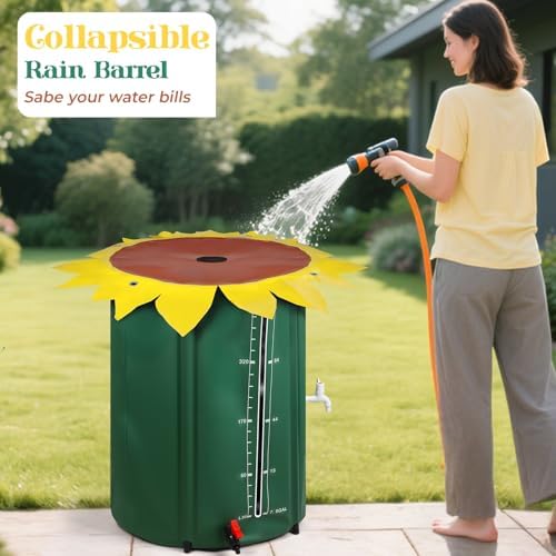 Collapsible Rain Barrel, 53/100 Gallon Portable Rain Water Collection Barrel, PVC Rainwater Collection System with Spigots and Overflow Kit, Water Barrel for Garden Water Catcher A100 - Image 6