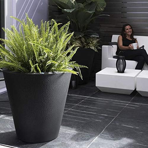 Crescent Garden Dot TruDrop Indoor/Outdoor Planter, Self-Watering Modern Plant Pot, 16 Inches, (Ash) - Image 6