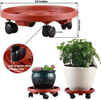 10 Packs Large Plant Caddy with Wheels 13" Rolling Plant Stands Heavy-duty Plastic Plant Roller Base Pot Movers Plant Saucer on Wheels Indoor Outdoor Plant Dolly with Casters Planter Tray Rust Red - Image 3