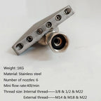 3D High Pressure Sewer & Floor Cleaning Nozzle 6 Rear Holes Professional Bottom Cleaner for Municipal Drainage & Heavy-Duty Dredging(M18male 60L) - Image 5