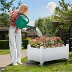 Elevated Raised Garden Bed with Legs,Outdoor Large Resin Patio Planter Box Stand Divisible with Drain Plug,Water Monitor for Plants Vegetables Flowers Fruits(Ashen) - Image 3