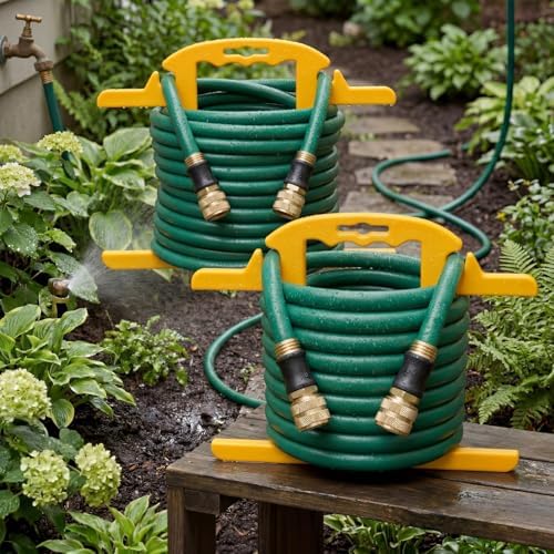 Ripeng 10 Pcs Heavy Duty Extension Cord and Hose Reel with Carrying Handle, Durable ABS H-shape Design Fits 100ft Cord Cable or Water Hose, 50ft Soaker Tube Management (Yellow) - Image 2