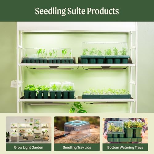 Vego garden 10" x 20" 76 Cells Seed Starter Tray Stackable Seedling Starting Germination Trays for Plants Planting Vegetables Herbs Flowers, 3 Sets - Image 6