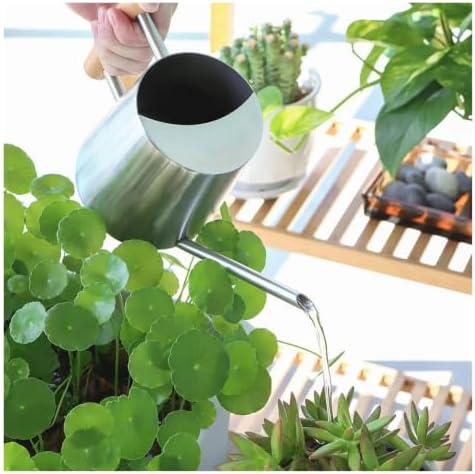 Long-Spout Metal Watering Can Stainless Steel Watering Can Watering Pot Gooseneck Plant Waterer Easy Fill Gardening Tool - Image 2