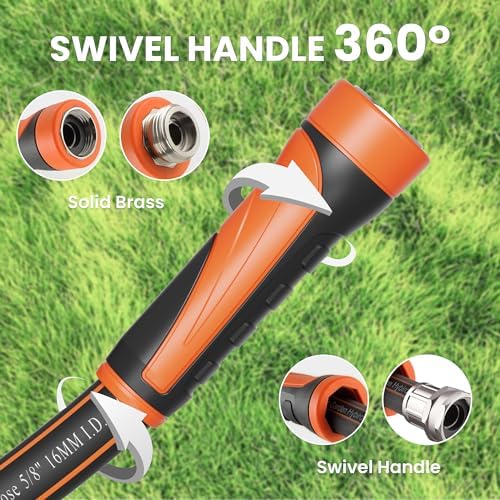 Giraffe Tools Garden Hose 50ft x 5/8",Lightweight Hybrid Hose with Swivel Handle and Short Leader Garden Hose 10 ft x 5/8",Heavy Duty&No-Kink,Leakroof Gardening Hose with Male to Female Fittings - Image 7