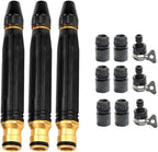 Heavy Duty Adjustable Hose Nozzle High Pressure Jet Sweeper Spray Nozzle (Black 3PCS) by AONETIGER