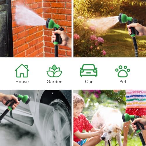 Garden Hose 100 ft, 2026 New No Kink Flexible Water Hose 100ft, 10 Function Nozzle, Leak-proof Solid Metal Fittings, High Density Outer Fabric, Durable Inner PVC Core, Ultra Lightweight & Portable - Image 7