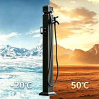 Outdoor Stainless Steel Water Column Spigot, Freestanding Garden Hose Holder with Brass Faucet, Matte Black Decorative Fountain Water Post for Irrigation Washing(A,Height: 60cm/23.6in) - Image 7