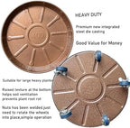 Rolling Planter Caddy(430lbs Capacity), Heavy Duty Metal Plant Stand with Brake Wheels Plant Dolly Mover Plant Pot Tray Saucer for Indoor Outdoor 16inches Copper,2Pack - Image 3