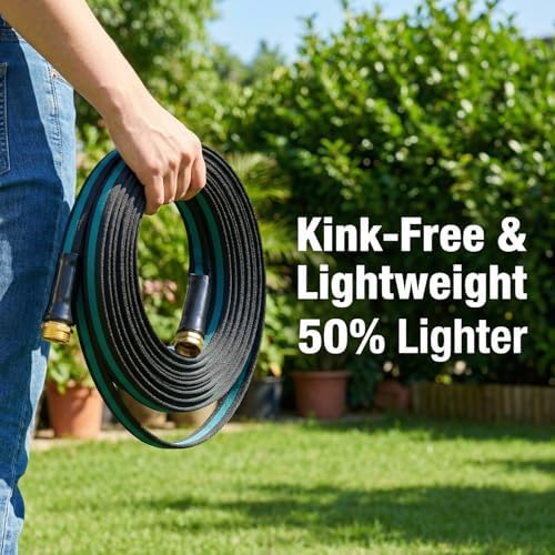 100FT Lightweight Garden Hose – Kink-Resistant, Flexible, High-Pressure Hose for Outdoor Watering, Lawn Care, Garden, and Car Cleaning - Image 4