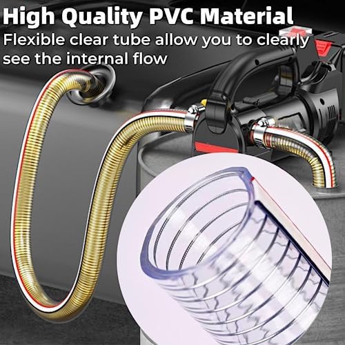2" ID x 2 1/4" OD Heavy-Duty Steel Wire Vacuum Suction Hose, PVC High Pressure UV Chemical Resistant Thick Flexible Vinyl Tubing, Bilge Pump Hose, 10FT - Image 3