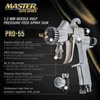 TCP Global Pressure 2.5 Gallon Pressure Pot Tank Paint Spray Gun with 1.5 Mm Nozzle and Master Elite 55 High-Performance HVLP Pressure Feed Spray Gun 1.2mm Tip and 25' Air and Fluid Hoses - Image 6