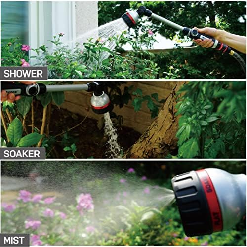 Eden 98653 Pro Metal 6-Pattern 18” Watering Wand and Metal Garden Nozzle Value Bundle - Image 4