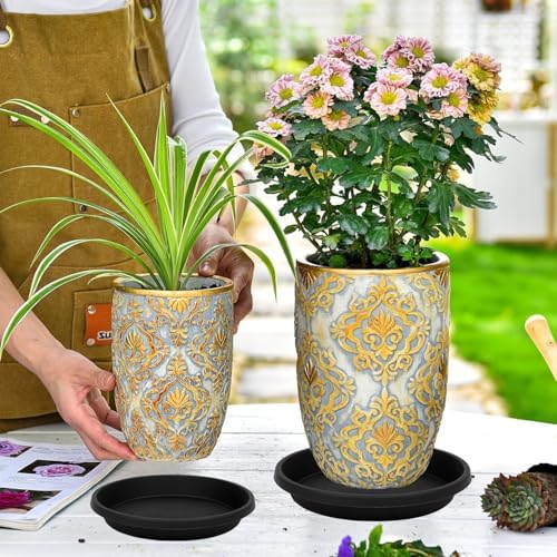 NIMYAU 4 Pack Plant Saucer 14 Inch, Heavy Sturdy Plastic Plant Trays for Pots, Plant Water Catcher Tray for Plants, Flower Pot Saucers, Plant Saucers for Indoors Outdoor - Image 3