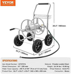 VEVOR Hose Reel Cart, Hold Up to 250 ft of 5/8’’ Hose, Garden Water Hose Carts Mobile Tools with 4 Wheels, Heavy Duty Powder-Coated Steel Outdoor Planting with Storage Basket, for Garden, Yard, Lawn - Image 3