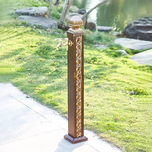 Outdoor Vertical Garden Water Column, Hose Stand with Faucet, Antique Decorative Fountain for Yard Hydrant, Irrigation and Washing (110cm x 17cm) by Unknown