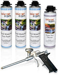 Waterfall Foam Bundle, Three 24oz Black Foam Cans, Foam Gun & Gun Cleaner by HALFOFFPONDS