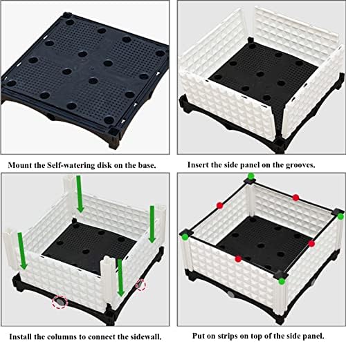 YSUEFIJO Raised Garden Bed Planter Box, Vegetable Flowers Planting Raised Container, Planter Box Indoor Rectangular, Planter Raised Beds W/Drainage Holes, for Outdoor Patio, Deck, Balcony - Image 6