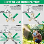 Love Is War 2 Way Y Garden Hose Splitter, 3/4" GHT Thread Brass Hose Connector, High Flow Outdoor Faucet Splitter for RV Yard Garden Watering - Image 5