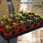 RooTrimmer 1020 Nursery Pot Trays 5 Pack, Plastic Flat Seed Starter Tray, Reusable Seedling Starting Tray for Holding and Carrying Plant Pots (Black) - Image 6
