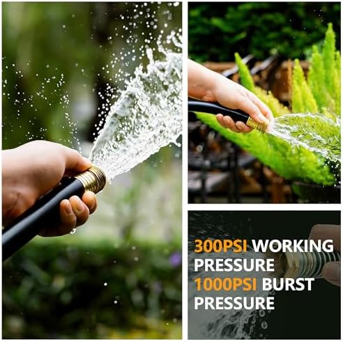 5/8" Garden Hose 100ft, -40℉ To 190℉ Hot/Cold Rubber hose, Black - Image 2