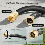 50ft Black Heavy Duty Garden Hose & 50ft Green Lightweight Garden Hose - Image 4