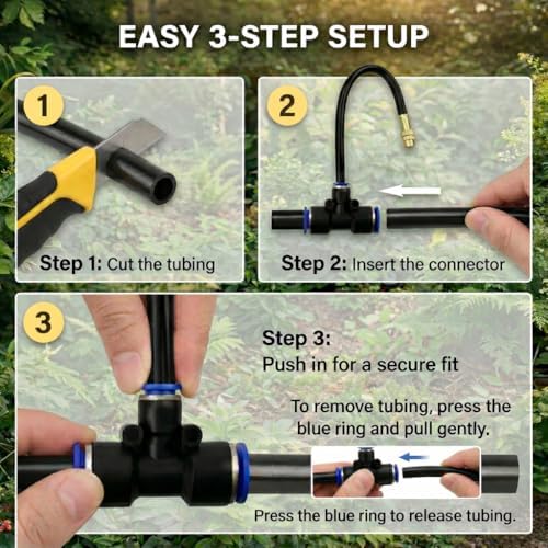 Drip Irrigation System 200FT 1/4", 36 Adjustable Copper Nozzles - Image 6