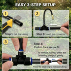 Drip Irrigation System 200FT 1/4", 36 Adjustable Copper Nozzles - Image 6