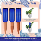 SiliFine 6 Sets Terracotta Watering Spikes,Blue Green and Terracotta - Image 3