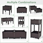 S AFSTAR Raised Garden Bed with Removable Legs & Brackets, 4 Pack Elevated Garden Planter Kits for Flowers Fruits Vegetables, Multiple Combination Planting Box Container for Garden Patio Balcony - Image 3
