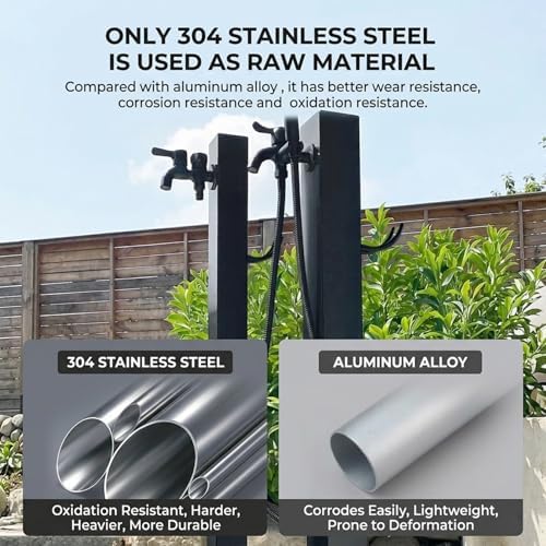 Outdoor Water Column with Faucet and Spray Gun, Antifreeze Water Dispenser Hydrant, for Car Washing and Watering, Durable Outdoor Water Feature(Black 1) - Image 5
