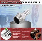 10pcs Stainless Steel Hose Barb Fitting 5/8" Barb to 3/4" NPT Male - Image 4