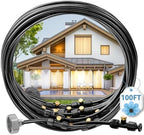 MIXC Misters for Outside Patio, 100FT (30M) Misting Line+27 Mist Nozzles+3/4" Brass Adapter, Outdoor Misting Cooling System for Patio Backyard Greenhouse Trampoline Horse Corral by MIXC
