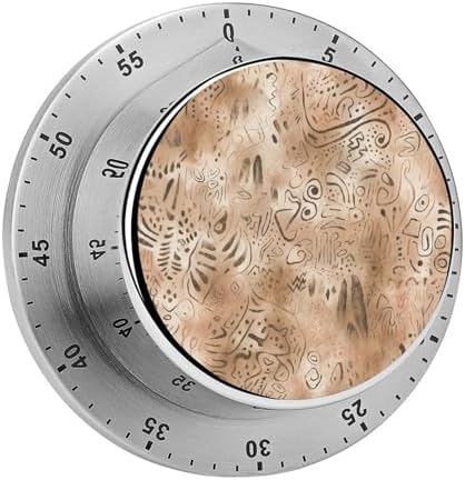 Mechanical Kitchen Timers for Cooking,Hand Drawn Patterns Printed 60 Minute Magnetic Countdown Timer,Cute Cooking Timers with Alarm,Stainless Steel Time Timer Manual No Batteries Required by Unknown