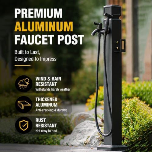 Outdoor Faucet Water Column - Freestanding Hose Holder with Tap, Durable Garden Watering Solution, Easy Installation for Garden, Patio, Yard Use - Image 4