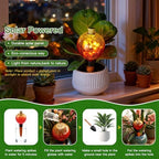 SAVENNA Crackle Glass Plant Watering Globe with Terracotta Spike,Self-Watering Irrigation for Potted Plants, with Solar Accent Light for Indoor & Outdoor Décor, 17oz, Gold–Red Gradient - Image 6